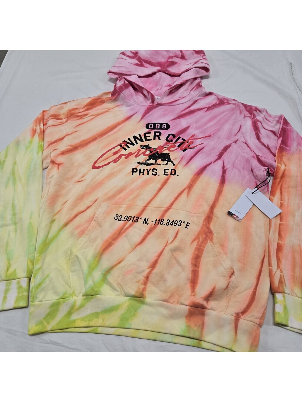 NWT Size LARGE Honor The Gift Mascot Sunset Hoodie Inner City Concrete Tie Dye